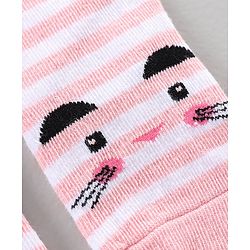 Cute Walk by Babyhug Ankle Length Antibacterial Socks Floral Dot And Stripe Design Pack Of 3 - Pink Blue