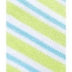 Babyhug Cotton Mittens & Booties Set Striped - Blue Green