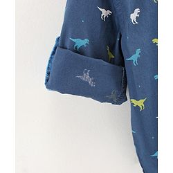 Babyhug Full Sleeves Shirt Dinosaur Print - Blue