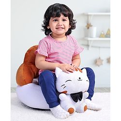 Babyhug Cat Shaped Soft Seat - Brown & White