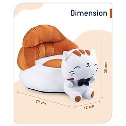 Babyhug Cat Shaped Soft Seat - Brown & White