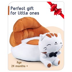 Babyhug Cat Shaped Soft Seat - Brown & White