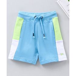 Babyhug Knee Length Cotton Shorts Solid- Blue