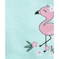Babyhug Knee Length Skirt Flamingo Print - Blue