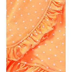 Babyhug Knee Length Skirt Polka Print & Bow Applique - Orange