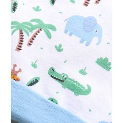 Babyhug 100% Cotton Caps Printed Blue - Diameter 11 cm