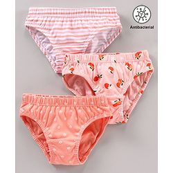 Babyhug 100% Cotton Antibacterial Panties Pack of 3 - Multicolour
