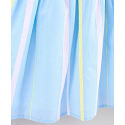 Babyhug 100% Cotton Yarn Dyed Smocked Singlet Striped Frock - Blue
