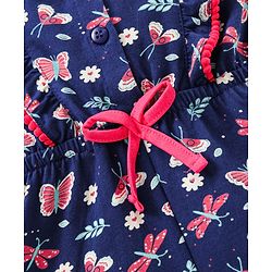 Babyhug Sleeveless Jumpsuit Butterfly Print - Blue
