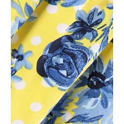 Babyhug 100% Rayon Woven Flutter Sleeves Frock Floral Print- Yellow