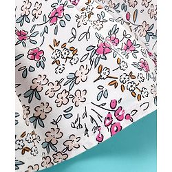 Babyhug 100% Rayon Frill Sleeves Frock With Embroidery & Floral Print- Ivory
