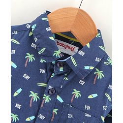 Babyhug Cotton Full Sleeves Shirt Printed - Blue
