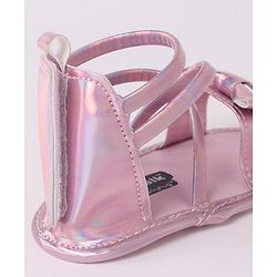 Cute Walk by Babyhug Velcro Closure Sandal Style Booties with Bow Applique - Pink