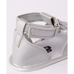 Cute Walk by Babyhug Sandal Style Booties with Bow Applique - Silver