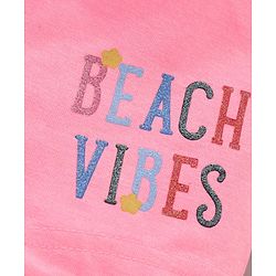Babyhug Cotton Knit Short Length Short Text Print - Pink