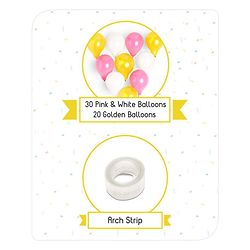 Babyhug Birthday Decor Kit Golden and Pink - Pack of 67