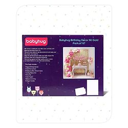 Babyhug Birthday Decor Kit Golden and Pink - Pack of 67