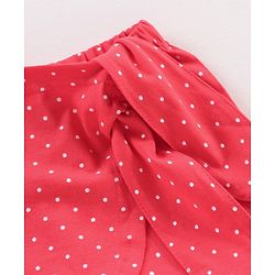 Babyhug Knee Length Knitted Skort Dot Print - Pink
