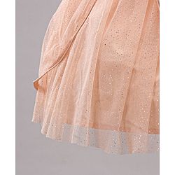 Babyhug Sleeveless Knee Length Sequinned Party Dress - Peach