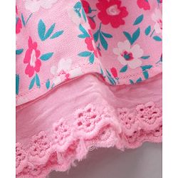 Babyhug Rayon Woven Mid Thigh Skirts Floral Print - Pink