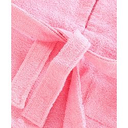Babyhug Three Fourth Sleeves Hooded Bath Robe Bunny Design - Pink