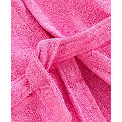 Babyhug Three Fourth Sleeves Hooded Bath Robe Bunny Design - Pink