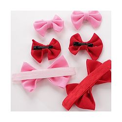 Babyhug Headbands & Hair Clips Pack of 6 - Pink Red