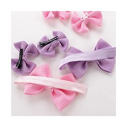 Babyhug Headbands & Hair Clips Set of 6 - Pink Purple