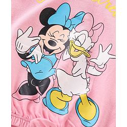 Babyhug Cotton Frill Sleeves Cotton T-Shirt Travel Disney Print - Pink