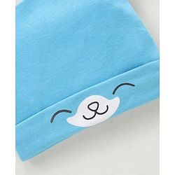 Babyhug Cotton Cap Bear Printed Blue - Diameter 15 cm