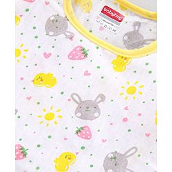Babyhug 100% Cotton Jhabla & Bloomer Animal Print - Yellow