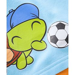 Babyhug 100% Cotton Half Sleeves Onesies Stripes & Turtle Print Pack Of 3 - Orange Blue White