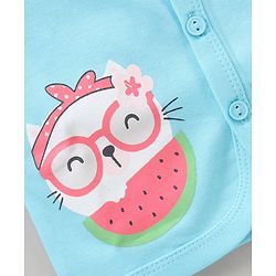 Babyhug 100% Cotton Half Sleeves Vests Watermelon Print Pack of 3 - Pink Blue White
