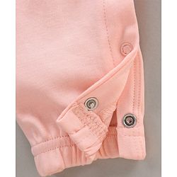 Babyhug Half Sleeves Cotton Romper Floral Print - Pink