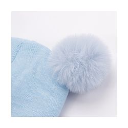 Babyhug Woollen Cap and Gloves Set with Headband Solid Colour Pattern Blue - Diameter 10 cm