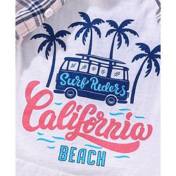 Babyhug 100% Cotton Half Sleeves Checkered Toffer Shirt With T-Shirt - Light Pink