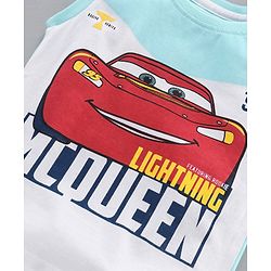 Babyhug Sleeveless T-Shirt Car Print - Blue White