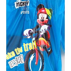 Babyhug Full Sleeves Hooded Raincoat Disney Mickey Print - Blue