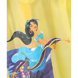 Babyhug PVC Full Sleeves Hooded Raincoat Princess Jasmine Print - Yellow