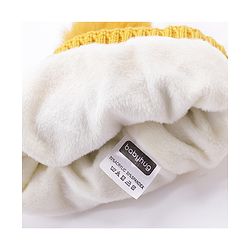 Babyhug Woollen Cap Car Print Yellow - Diameter 11 cm