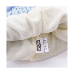 Babyhug Woollen Cap Gloves With Muffler Star Print Blue - Cap Diameter 10 cm