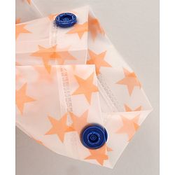 Babyhug Full Sleeves Hooded Raincoat Car Print - Orange