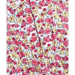Babyhug 100% Cotton Singlet Sleeves Jumpsuit Floral Print - Pink