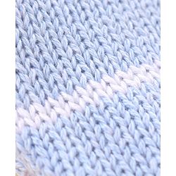 Babyhug 100% Organic Cotton Full Length Striped Fleece Pant - Blue