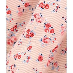 Babyhug Cotton Short Sleeves One-Piece Frock Floral Print - Pink
