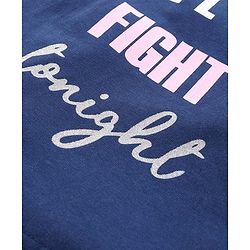 Babyhug Cotton Half Sleeves Night Suit Text Print - Blue