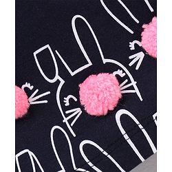 Babyhug Half Sleeves Night Suit Sleepy Friends Print - Navy Blue Pink