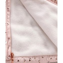 Babyhug Full Sleeves Heart Printed Hooded Jacket - Pink