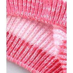 Babyhug Knit Full Sleeves Striped Sweater - Pink