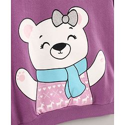 Babyhug Full Sleeves Sweatshirts Teddy Bear Print - Purple